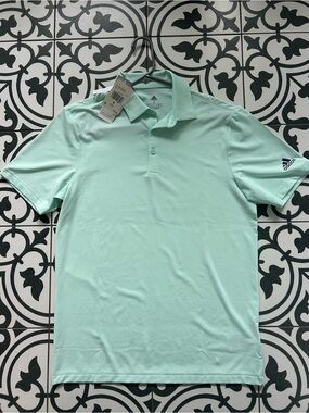 adidas dry fitMen's Mint Green Short Sleeve Golf Polo